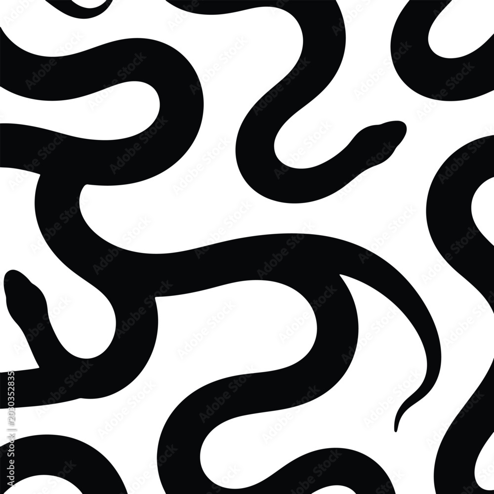 Fototapeta premium Snake Wallpaper Set Collection Silhouette Vector Pattern Background Illustration Creative Design Template 