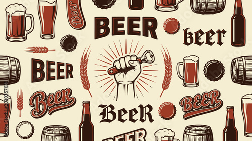 Foto Vintage Beer Collection A Toast to Brews and Barrels