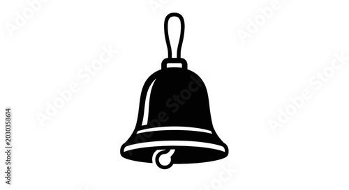 Canvastavla Black and white bell icon symbol.