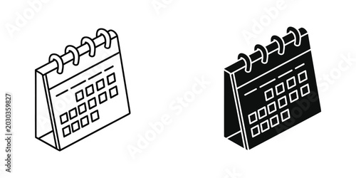 Tableau sur toile Two calendar icons with ring binding in different colors