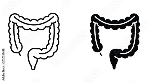 Human digestive system diagram comparison black and white
