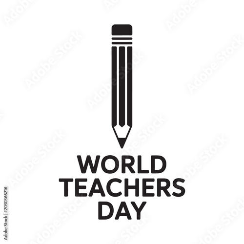 Pencil Silhouette on White Background with Text