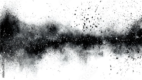 Tablou pe pânză Abstract composition of black particulate matter exploding or dispersing against