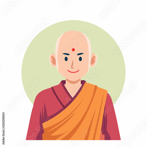 Buddhist Monk Illustration