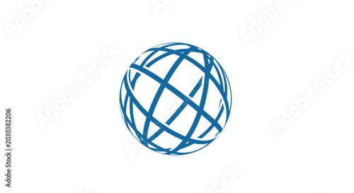 Cuadro en lienzo Blue Globe with Grid Lines.