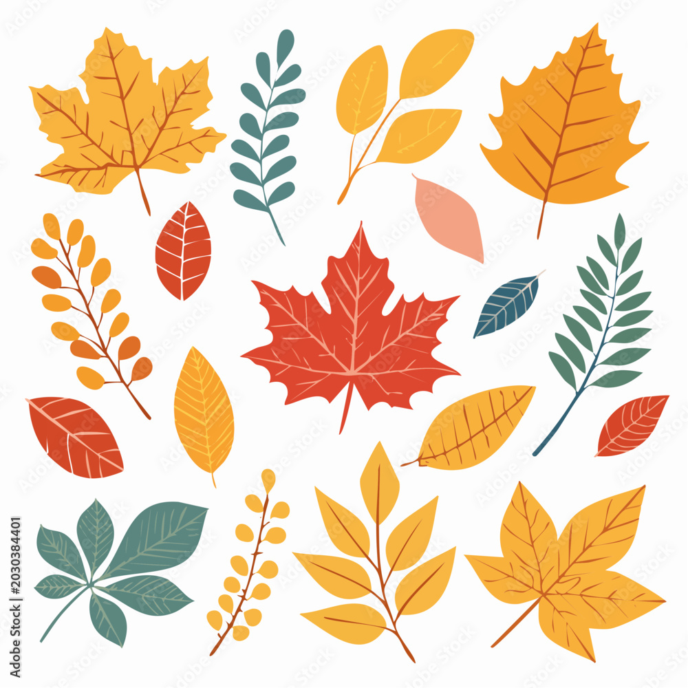 Fototapeta premium Autumn Leaves Collection