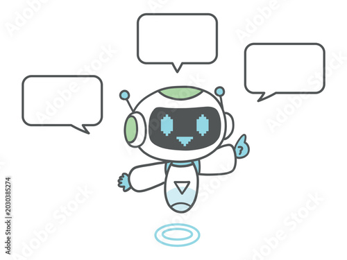 説明をする人工知能キャラクターのイラスト