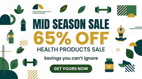 Colorful Mid Season Sale Health Products Advertisement.