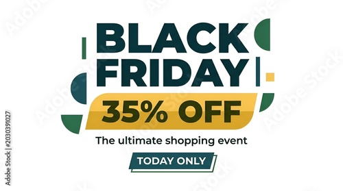 Black Friday Sale Banner with Thirty Five Percent Discount.