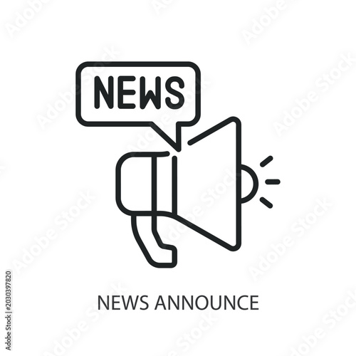 Photography News Announce  thin line vector icons
