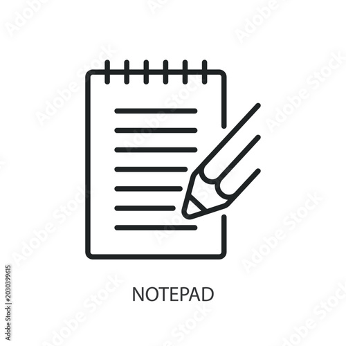 Cuadro en lienzo Notepad thin line vector icons