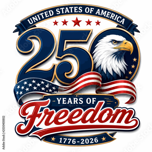 Usa 250 years of freedom eagle and flag 250th anniversary