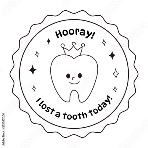 Cute Tooth Loss Celebration Sticker – “Hooray! I Lost a Tooth Today!”