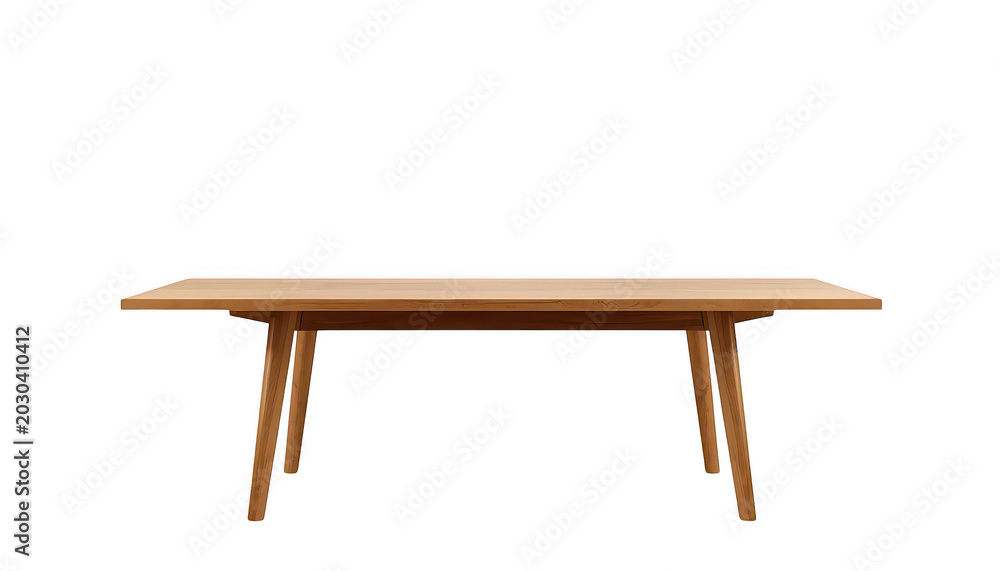 Fototapeta premium Wooden dining table isolated on white background