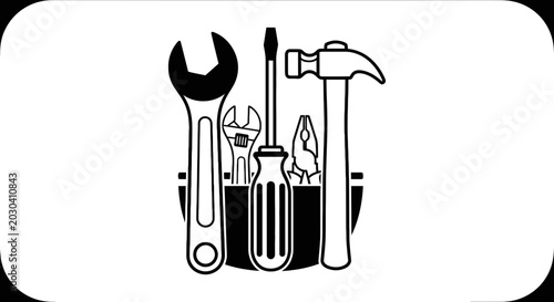 Tableau sur toile Tools in a tool box.