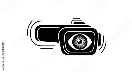 Photos Black and white security camera icon.