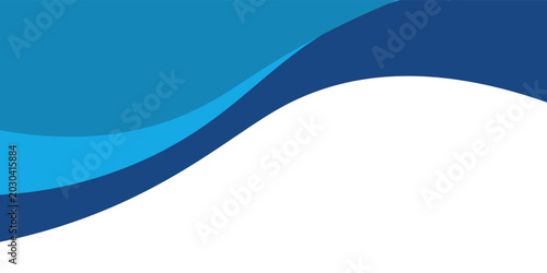 Blue and white business wave banner background, suitable for all fields, vector illustration.