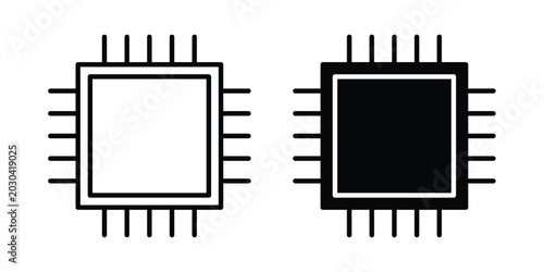 Tableau sur toile Computer microchip icon for graphic and web