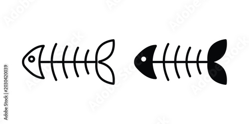 Canvastavla Fish bone icon for graphic and web