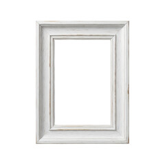 Simple empty picture frame with clean lines isolated on transparent background
