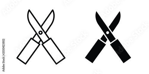 Foto Pruning shears icon for graphic and web