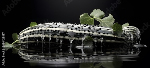 art of bitter melon a black and white high contrast full body. Generative AI