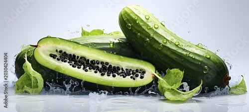 art of bitter melon a black and white high contrast full body. Generative AI