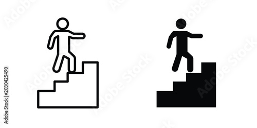 Foto Stairs climbing icon for graphic and web