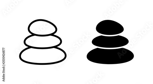 Canvas Print Zen Stacked Stones, Balance Icon, Meditation Symbol, Wellness Concept