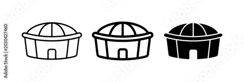 Stadium Icons, Sports Arena Vector Graphics, Modern Building Symbols