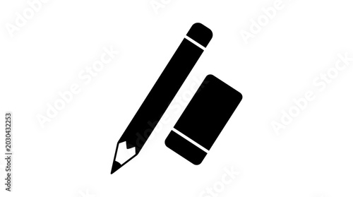 Closeup of a pencil and eraser