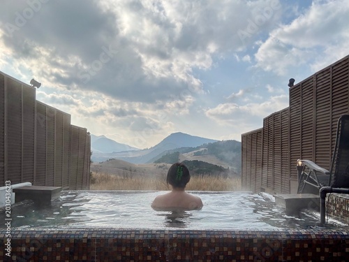 Foto 風光明媚な露天風呂で