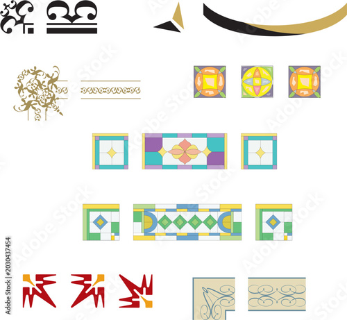 Geometric Patterns, Ornate Designs, Vector Icons, Abstract Elements