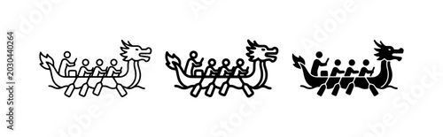 Canvastavla Dragon Boat Race Icons, Traditional Chinese Festival Symbols, Vector Art