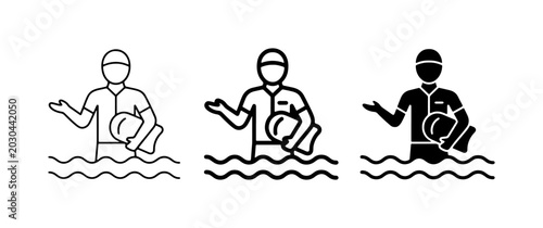 Photos Swimmer Icon Set, Water Sports Vector Graphics, Swimming Pool Symbols