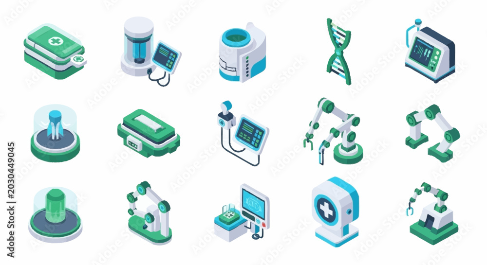 Fototapeta premium Collection of science and technology icons.