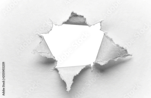 Obraz na płótnie Paper sheet with hole at center free space for text for design element