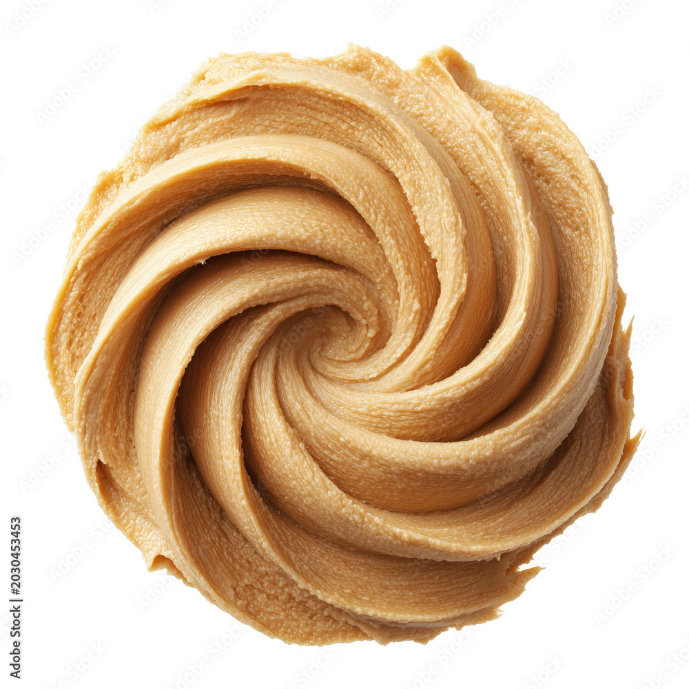 Fototapeta premium Creamy Hummus paste swirl isolated on white background with clipping path, concept of condiments and side dishes