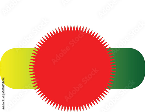 Spiky red and green capsule-shaped virus illustration isolated on white background, Vector, illustration