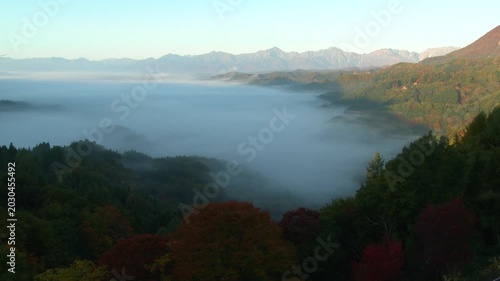 雲海の名所　信州鬼無里大望峠　タイムラプス