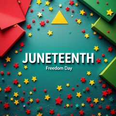 Juneteenth Celebration with Colorful Decorations and Festive Atmosphere