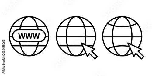 vector url icon set, clip art isolated on transparent background. 
