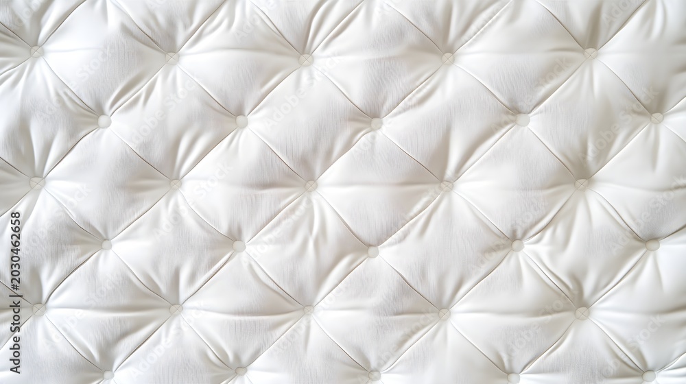 Fototapeta premium Seamless white diamond tufted padded panel texture