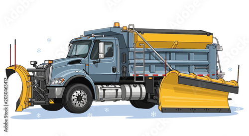 Snowplow truck, winter maintenance vehicle, snow removal equipment, heavy duty truck