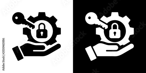 Schilderij op canvas Access Control Icon Set Vector Collection Isolated In Black And White
