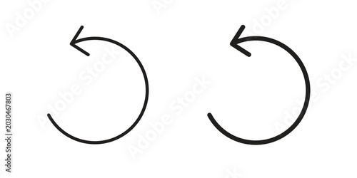Undo icon collection on white background. Vector icon art.