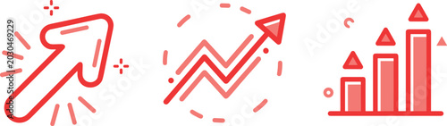 Tableau sur toile Growth Icon Illustration Featuring Progress and Success Scenes in Vector Artwork