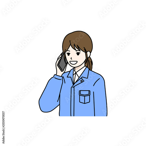 Female worker talking on phone