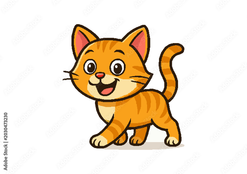 Obraz premium Cat orange transparant background 