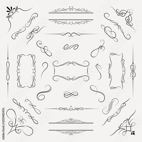 Fotografia Elegant vintage decorative flourishes element vector set